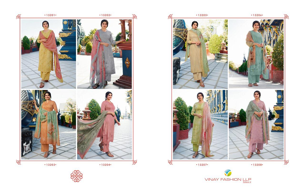 VINAY FASHION KERVIN - SEPHALI Fancy Festive Wear Fine Cotton Satin With Sequence Work Digital Printed Designer Salwar Suit Collection
